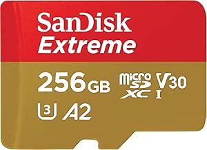 SanDisk Extreme microSDXC 256GB 190MBs R 130MBs W UHS-I U3 C10 V30 A2 Card - Plaza Cameras