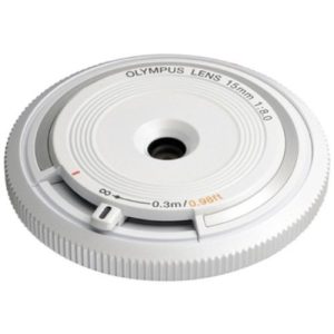 Olympus 15mm f8.0 Body Cap Lens - White - Plaza Cameras