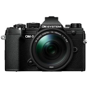 om-system-om-5-black-camera-kit-with-14-150mm-lens - Plaza Cameras