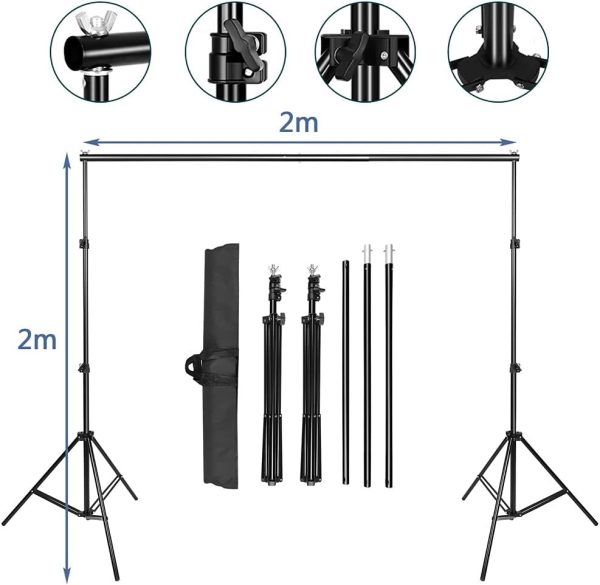 Abeststudio Photo Studio Adjustable Backdrop Support Stand Kit 1.6 x 3m - Plaza Cameras