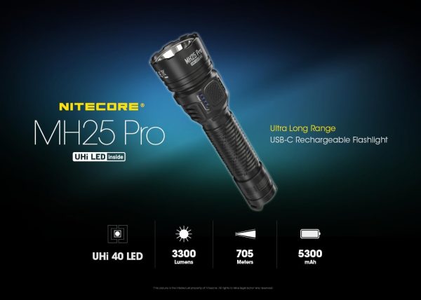 Nitecore MH25 Pro Long Throw Flashlight - Plaza Cameras