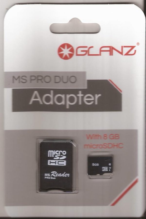 8gb Micro SDHC card with MS Pro Duo for Sony