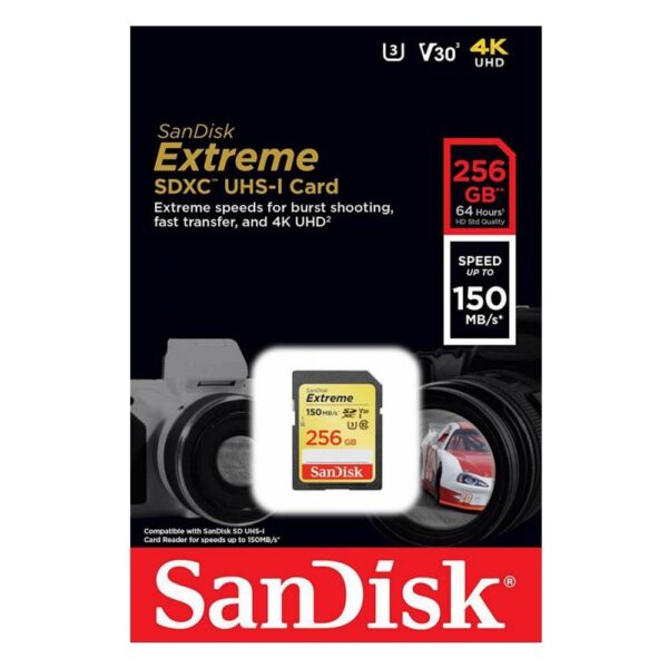 Sandisk Extreme SDXC UHS-I 256gb SD Card - Plaza Cameras