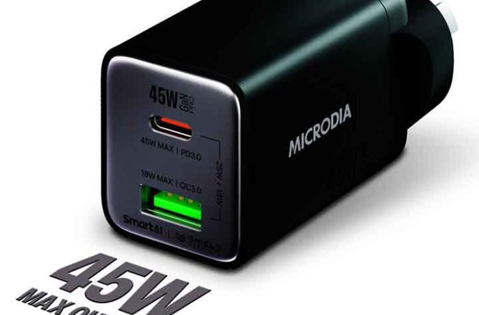 Microdia SMARTCube Nano 45W GaN USB Wall Charger - Plaza Cameras