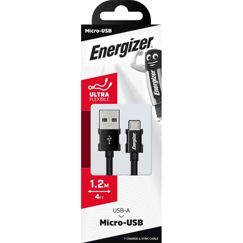 Energizer 1.2m USBC to MicroUSB Cable - Plaza Cameras